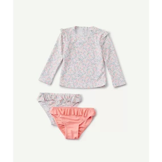 Ensemble maillot de bain anti uv bébé fille en fibres recyclées rose –  – Soldes