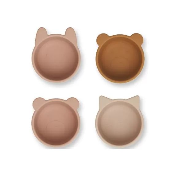 Lot de 4 mini bols en silicone Malene rose multi mix (8 cm)