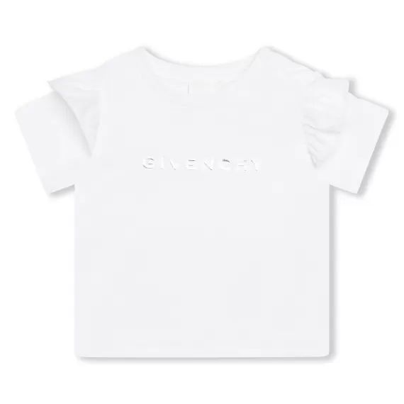 T-shirt manches volantées Fille Blanc