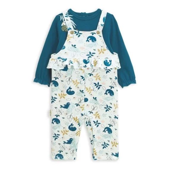 Ensemble Salopette Bébé En Molleton Et T-shirt Moana Blanc