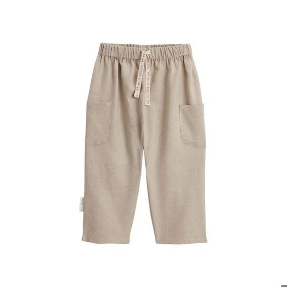 Pantalon En Lin Mélangé Moka Beige