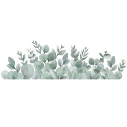 Grand sticker Greenery feuillages eucalyptus (80 x 25 cm)
