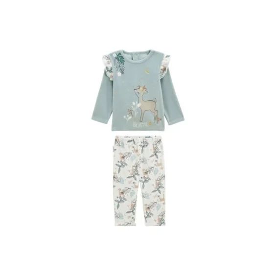 Pyjama Bébé 2 Pièces En Velours Alma Bleu