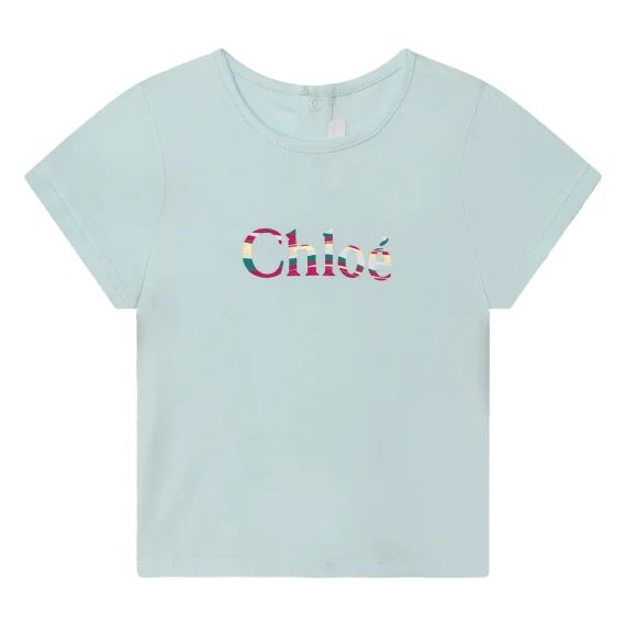 T-shirt imprimé avec clous Fille Bleu