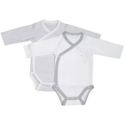 Bodies bébé à  manches longues Lot de 2 blanc
