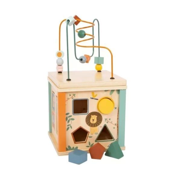 Cube de motricité Safari en bois – Small Foot Company – Pour enfant de 12 mois et plus blanc