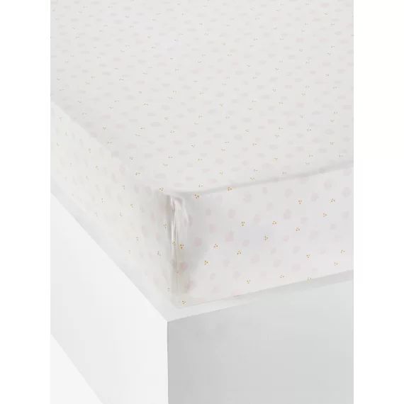 Drap housse LAPIN ROMANTIQUE ivoire / rose