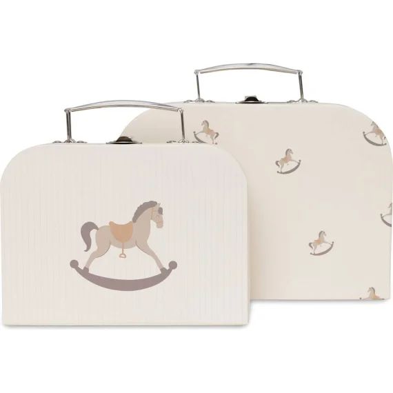 Lot De 2 Valisettes Ecru, Maron