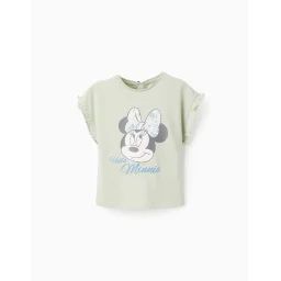 T-shirt En Coton À Volants Minnie Vert Clair