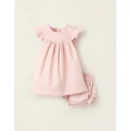 Robe + Bloomer Avec Volants Rose Clair