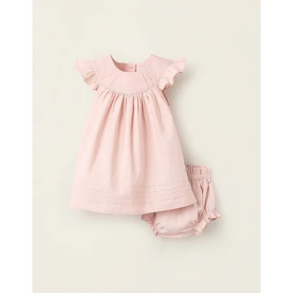 Robe + Bloomer Avec Volants Rose Clair