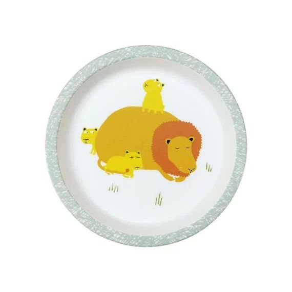 Assiette bébé plate en mélamine La savane