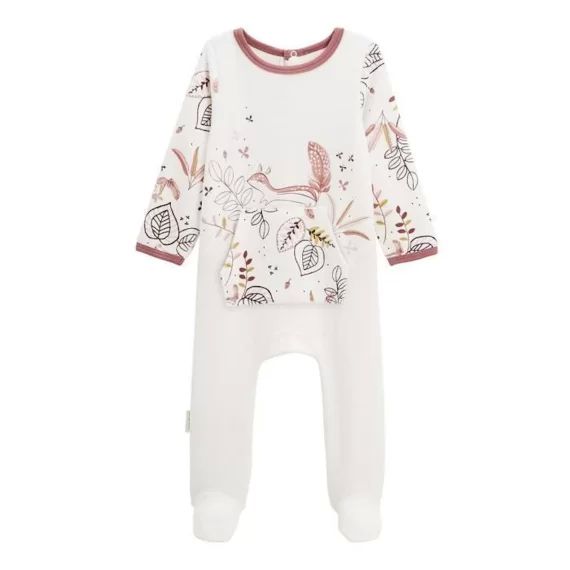 Pyjama bébé en velours Léonie blanc