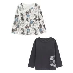 Lot De 2 T-shirts Garçon Manches Longues Tonga Bleu
