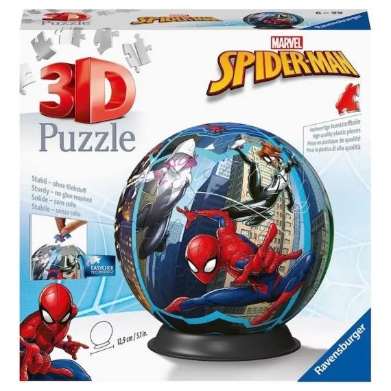 Puzzle 3D Ball 72 p – Spider-man – Ravensburger – Pour Enfant de 6 ans et plus – Rouge et bleu rouge
