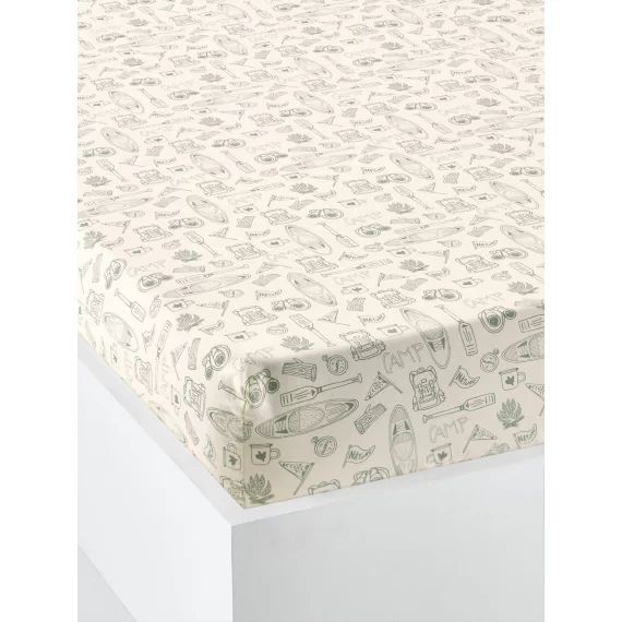 Drap-housse enfant YELLOWSTONE beige imprimé