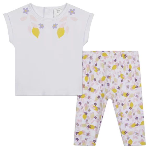 T-shirt et legging en coton Fille Blanc