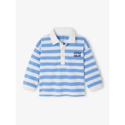 Polo à larges rayures bébé rayé bleu