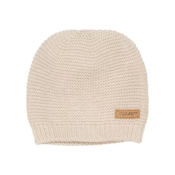 Bonnet de naissance tricoté Sable