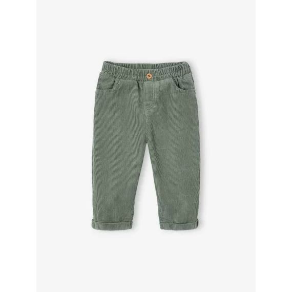 Pantalon bébé en velours côtelé lichen