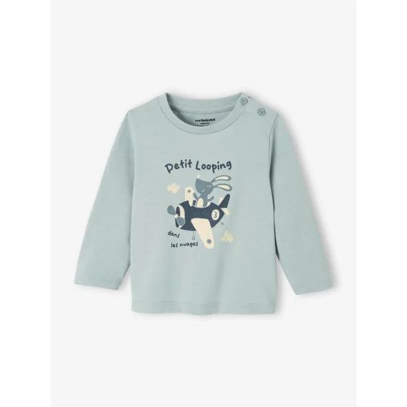 T-shirt fantaisie bébé garçon bleu glacier