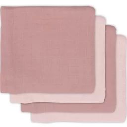 Lot de 4 langes en bambou rose pâle (70 x 70 cm)