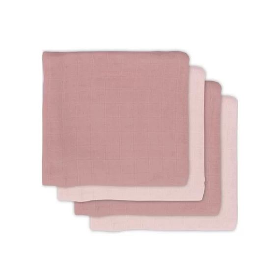 Lot de 4 langes en bambou rose pâle (70 x 70 cm)