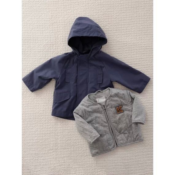 Parka 3 en 1 bébé avec blouson amovible en molleton bleu ardoise