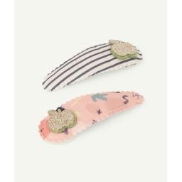 Lot de 2 barrettes plates bébé fille imprimées –  – Soldes