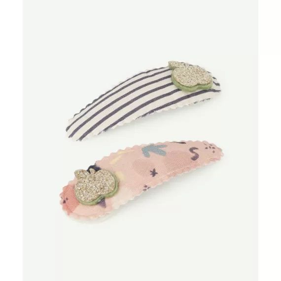 Lot de 2 barrettes plates bébé fille imprimées –  – Soldes