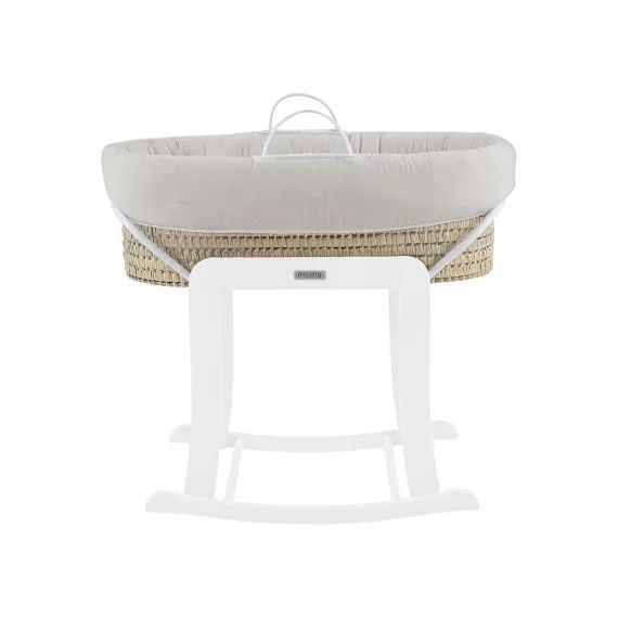 Couffin avec support blanc et habillage beige Nature