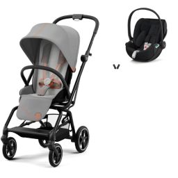 Poussette Cybex Eezy S Twist PLUS 2 – Châssis Black/ Siège Lava Grey + Coque Auto Cloud T i-Fix – Sepia Black (2023)
