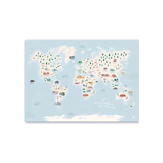 Carte du monde et livret d&rsquo;exploration (50 x 70 cm)