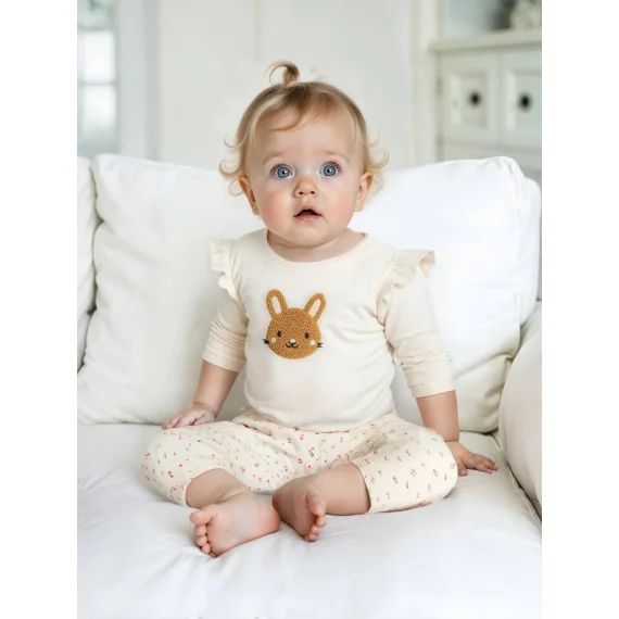 Ensemble bébé sweat et pantalon rose pâle