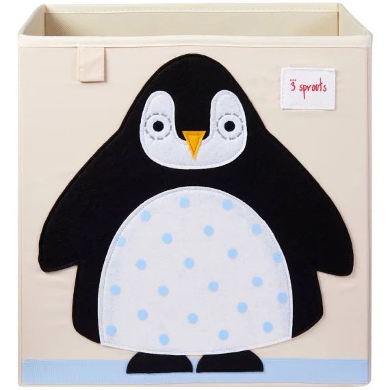 Cube De Rangement Pingouin Noir