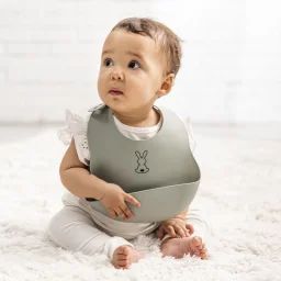 Bavoir en silicone à poche vert sauge