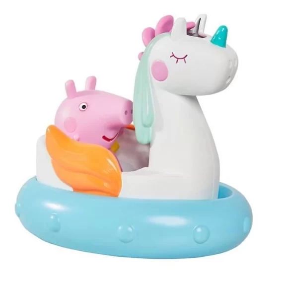 Jouet de bain Peppa Pig Licorne Tomy – Blanc/Bleu – 12cm bleu