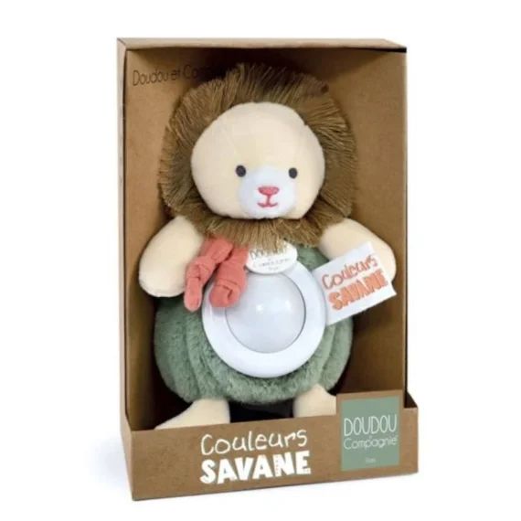 Doudou et Compagnie – DC4070 – Peluche doudou veilleuse lion blanc