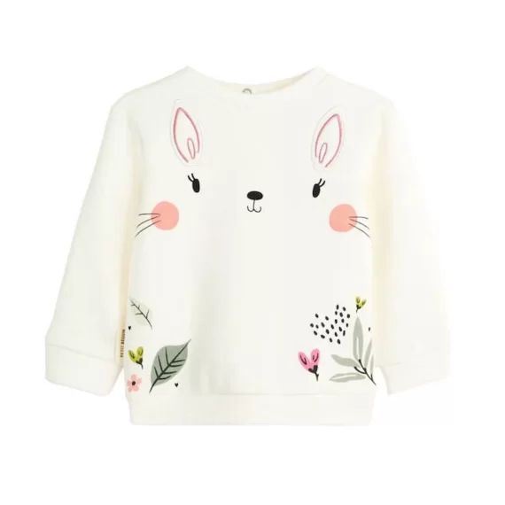 Ensemble Sweat Et Pantalon Avec Headband Bébé Fille En Molleton Happy Bunny Vert
