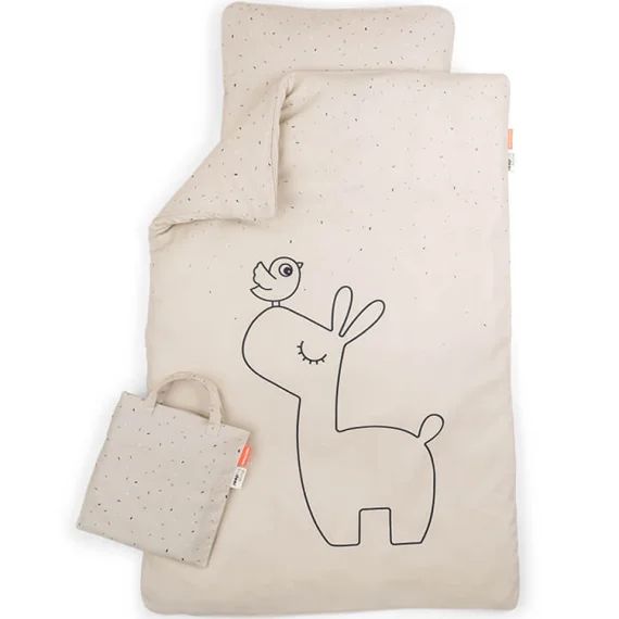 Parure de lit en coton bio Lalee Sable (100 x 140 cm)