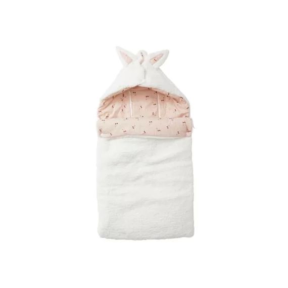 Nid d&rsquo;ange en fourrure blanche Cerise (0-6 mois)