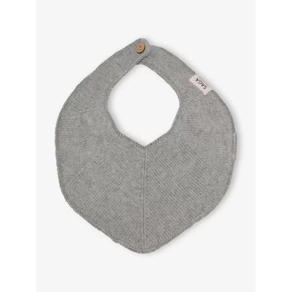 Bavoir de dentition SAGA Fjola en tricot gris