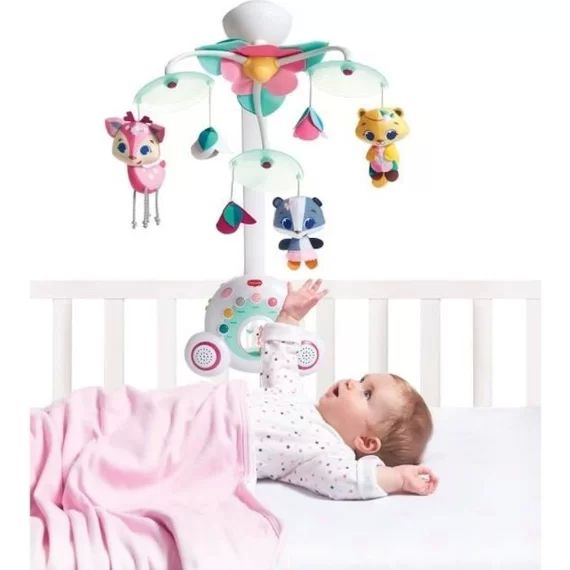 Tiny Love Mobile Musical Soothe ’n Groove, 18 Mélodies, dès la Naissance, Collection Princesse blanc