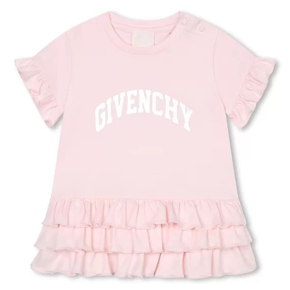 Robe courte à volants Fille Rose