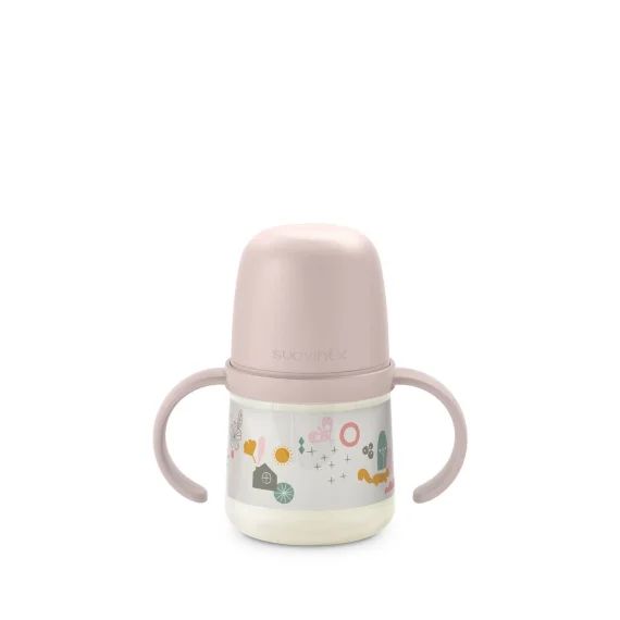 Biberon Avec Anses Et Bec Silicone A Walk In The Park +6m Rose