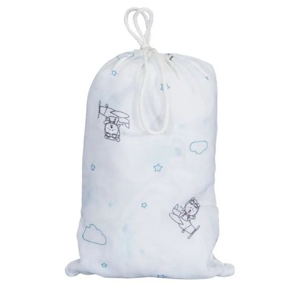 SAUTHON Lot de 2 draps housse coton bio Lazare blanc