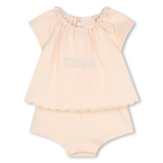 Combinaison-short avec étoiles Fille Beige