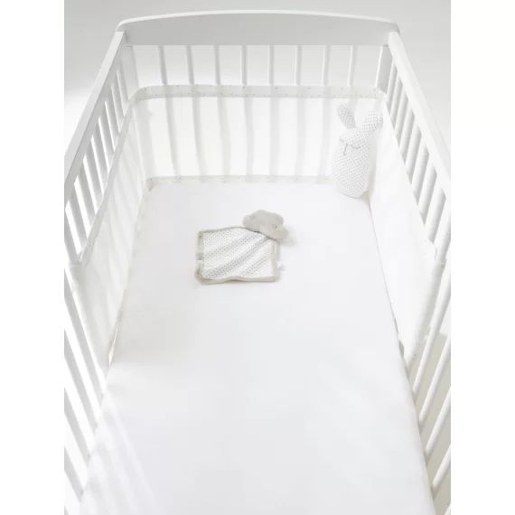 Tour de lit respirant Etoiles du soir blanc