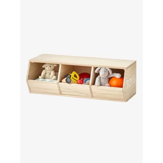 Meuble 3 bacs Toys bois