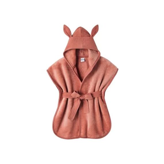 Peignoir en éponge de bambou marsala (2-4 ans)